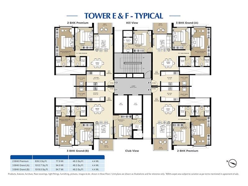 FLOOR PLAN — TOWER E & F